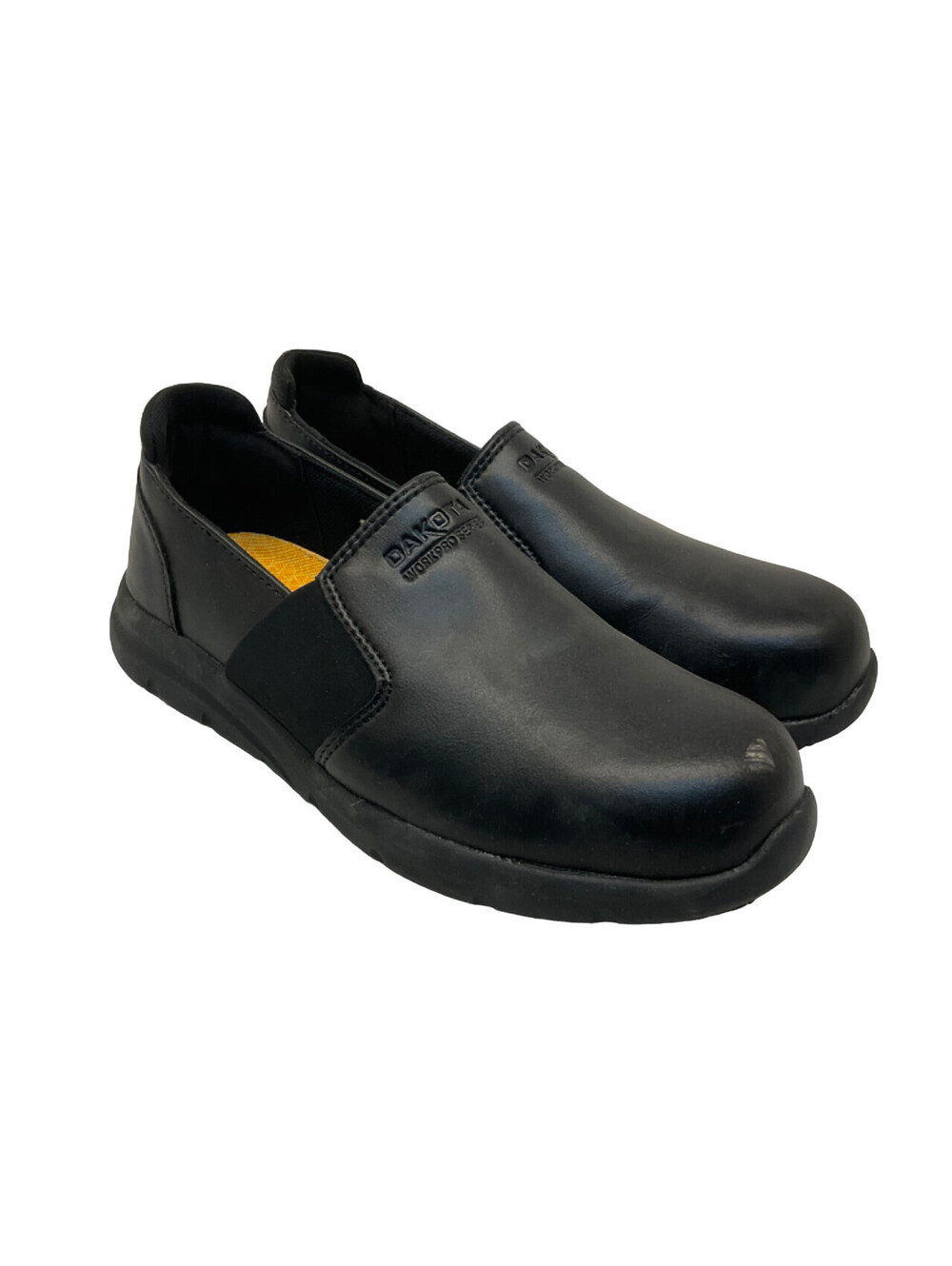 DAKOTA Women's Oxford Slip-On Steel Toe Safety Work Shoes 3107 Black Size 7.5M